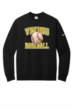 Load image into Gallery viewer, Viking Baseball Distressed Nike Club Fleece Crew
