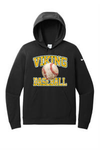 Viking Baseball Distressed Nike Club Fleece Hoodie