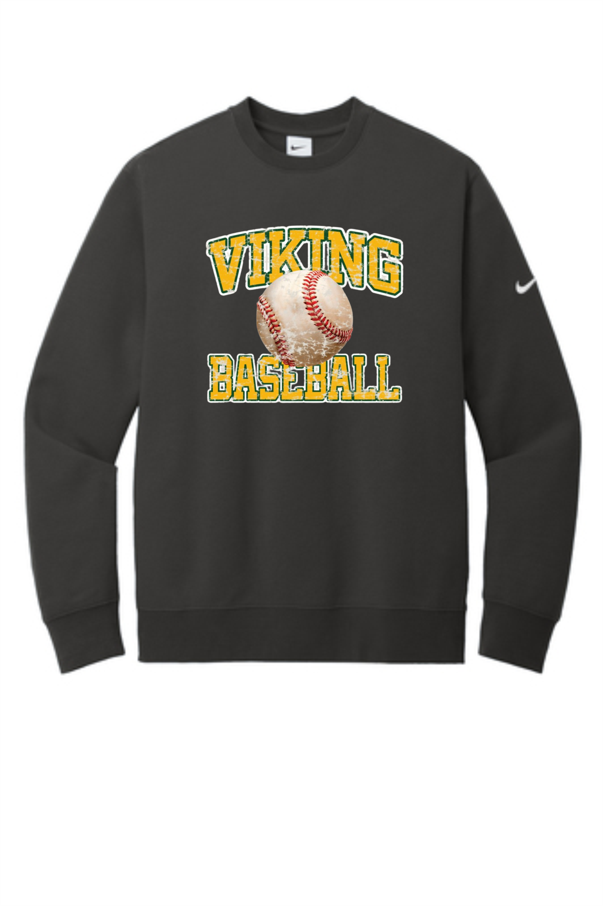 Viking Baseball Distressed Nike Club Fleece Crew