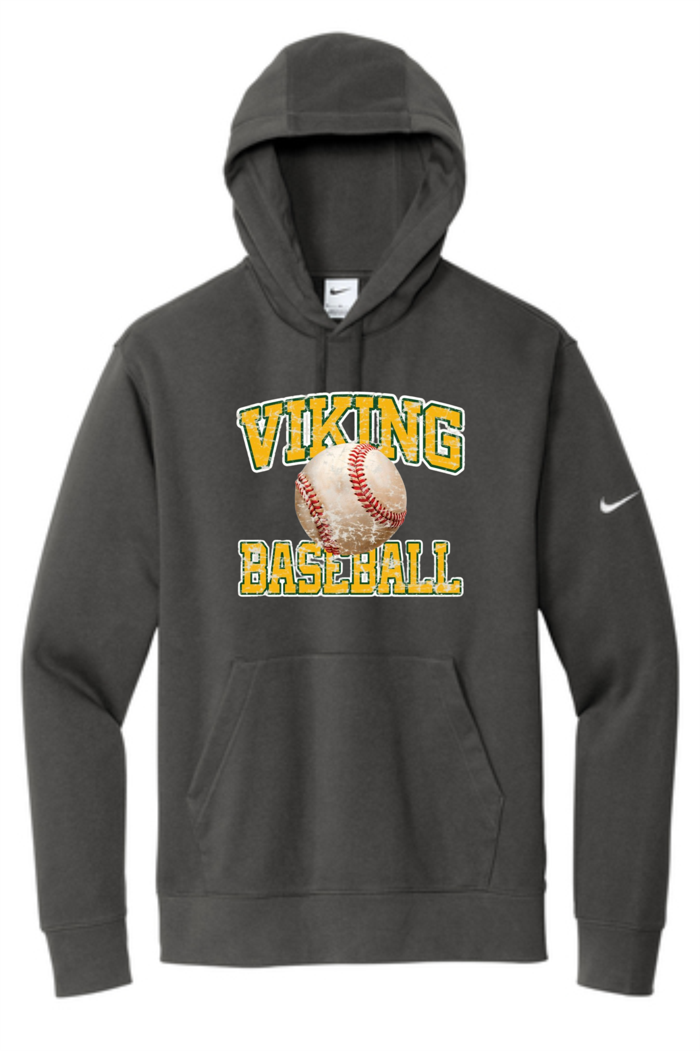 Viking Baseball Distressed Nike Club Fleece Hoodie