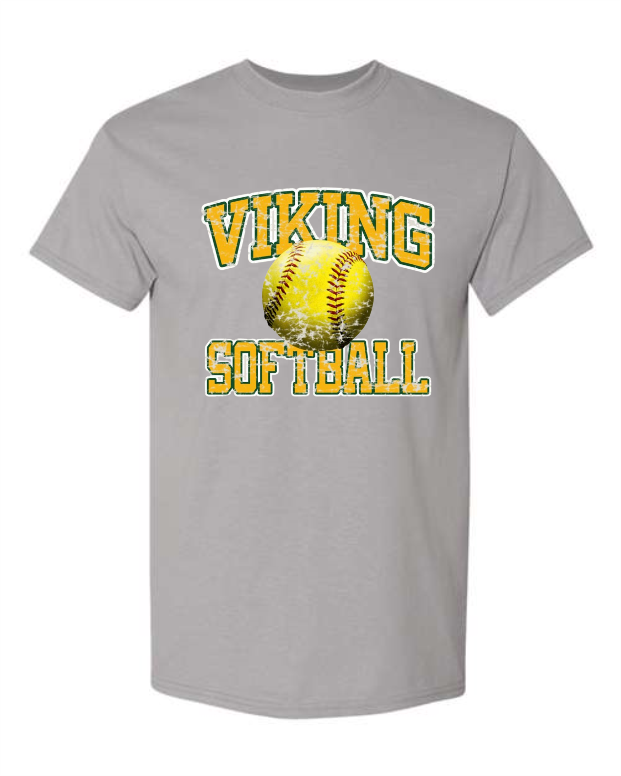 Youth - Viking Softball Distressed Gildan DryBlend Short Sleeve