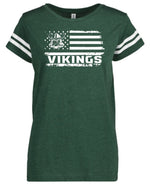 Load image into Gallery viewer, Evergreen Flag Women&#39;s Football Tee
