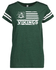 Evergreen Flag Women's Football Tee