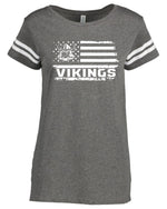 Load image into Gallery viewer, Evergreen Flag Women&#39;s Football Tee
