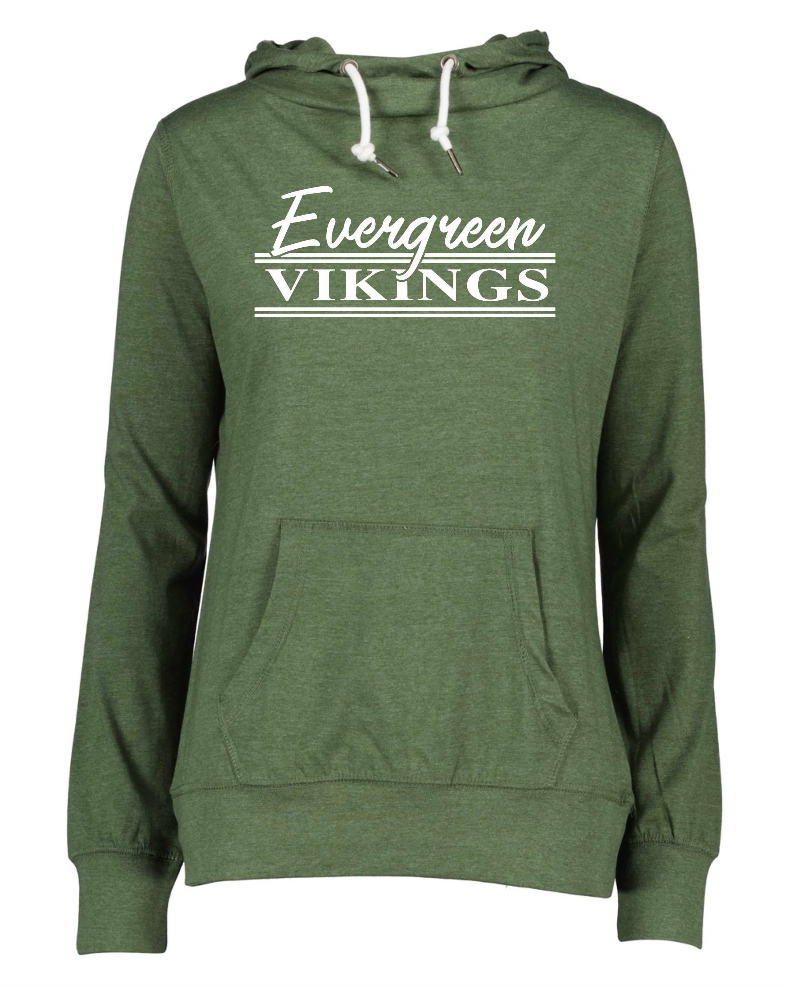 Ladies Long Sleeve Funnel Neck Hooded Tee