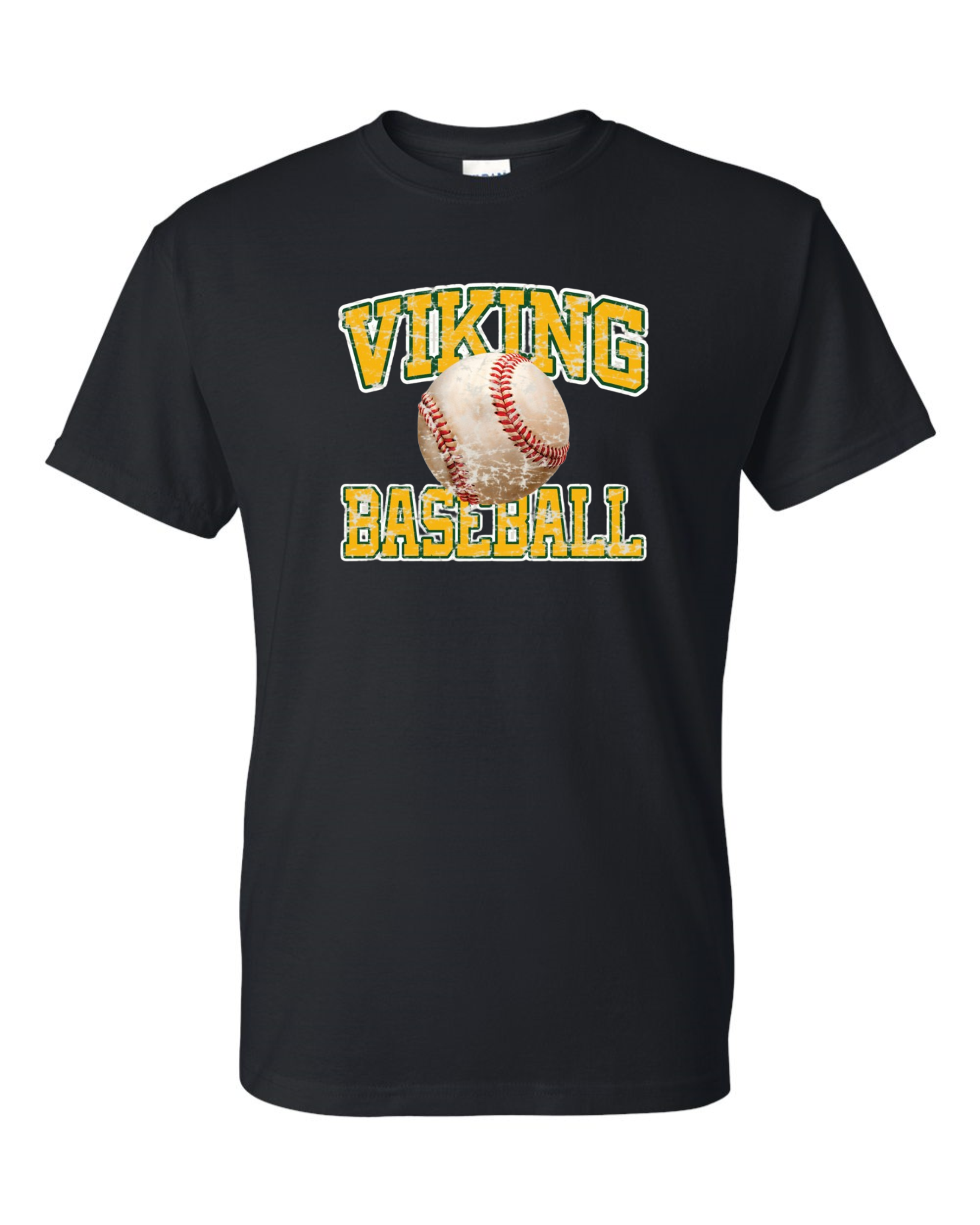 Youth Viking Baseball Distressed Gildan DryBlend Short Sleeve