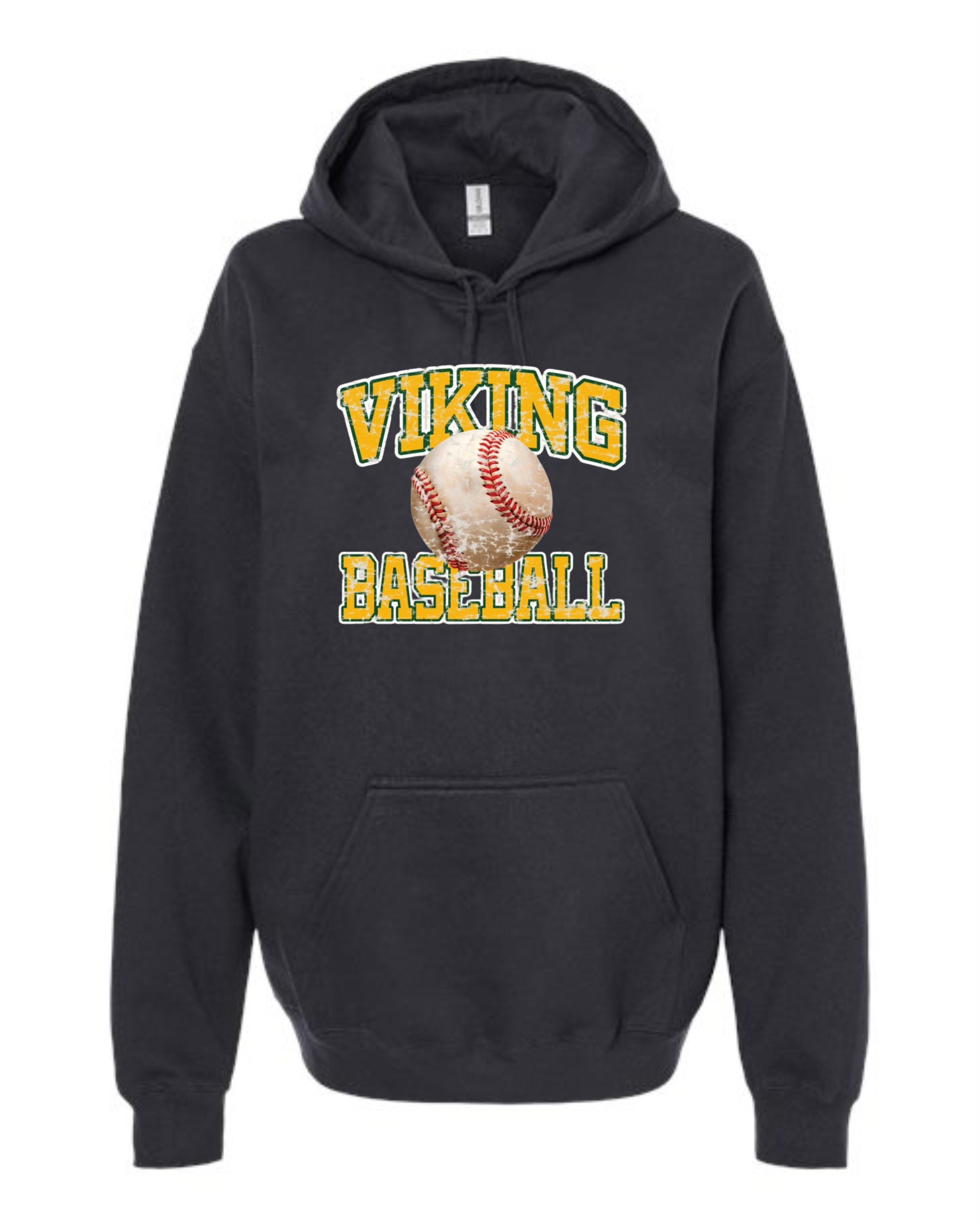 Youth Viking Baseball Distressed Gildan Hooded Sweatshirt