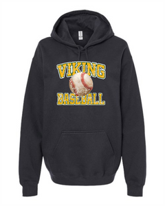 Youth Viking Baseball Distressed Gildan Hooded Sweatshirt