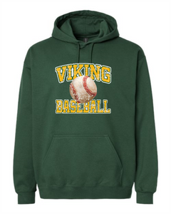 Youth Viking Baseball Distressed Gildan Hooded Sweatshirt