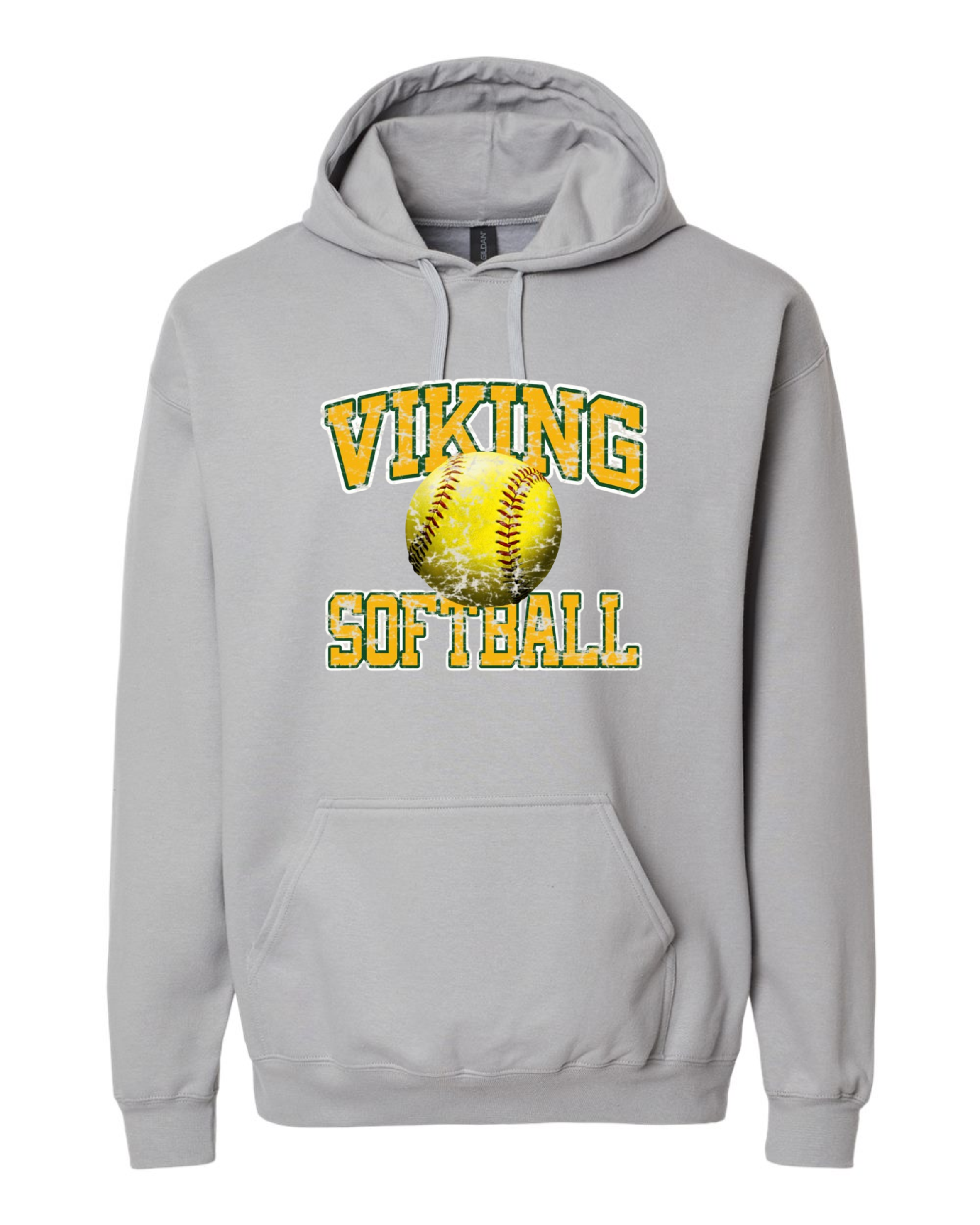Youth Viking Softball Distressed Gildan Hooded Sweatshirt