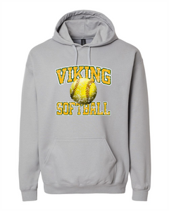 Youth Viking Softball Distressed Gildan Hooded Sweatshirt