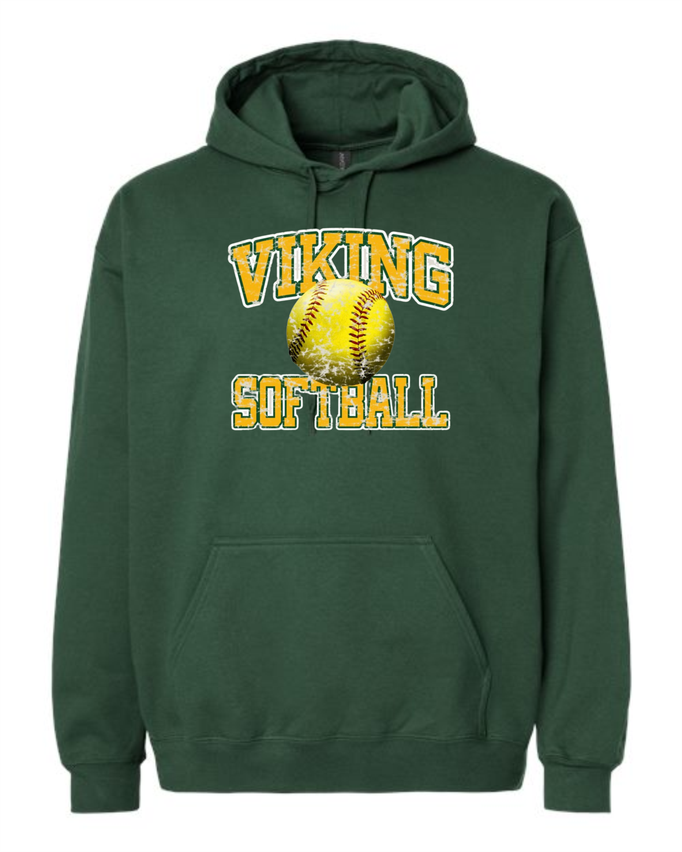 Youth Viking Softball Distressed Gildan Hooded Sweatshirt