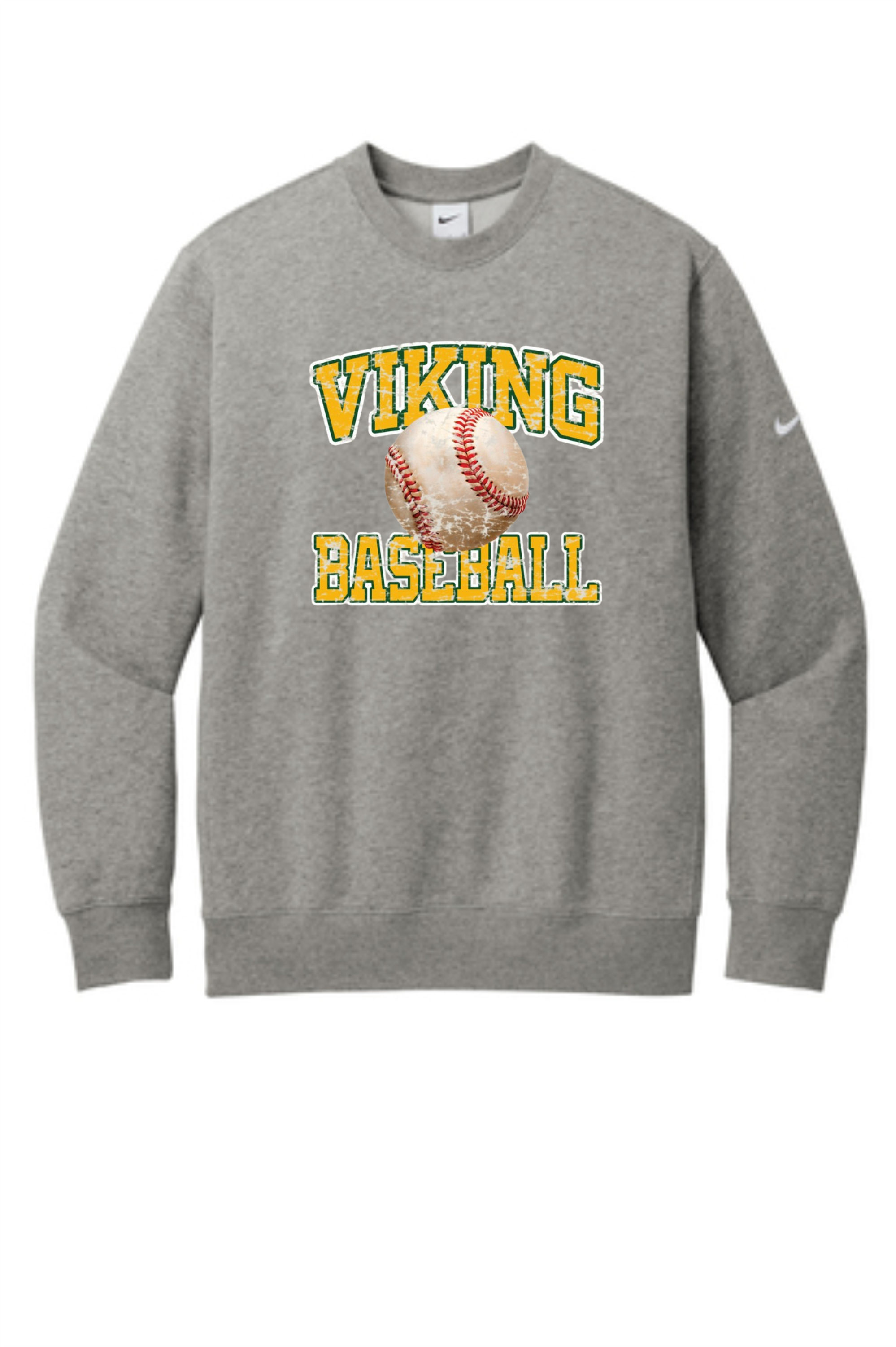 Viking Baseball Distressed Nike Club Fleece Crew