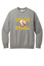 Load image into Gallery viewer, Viking Baseball Distressed Nike Club Fleece Crew
