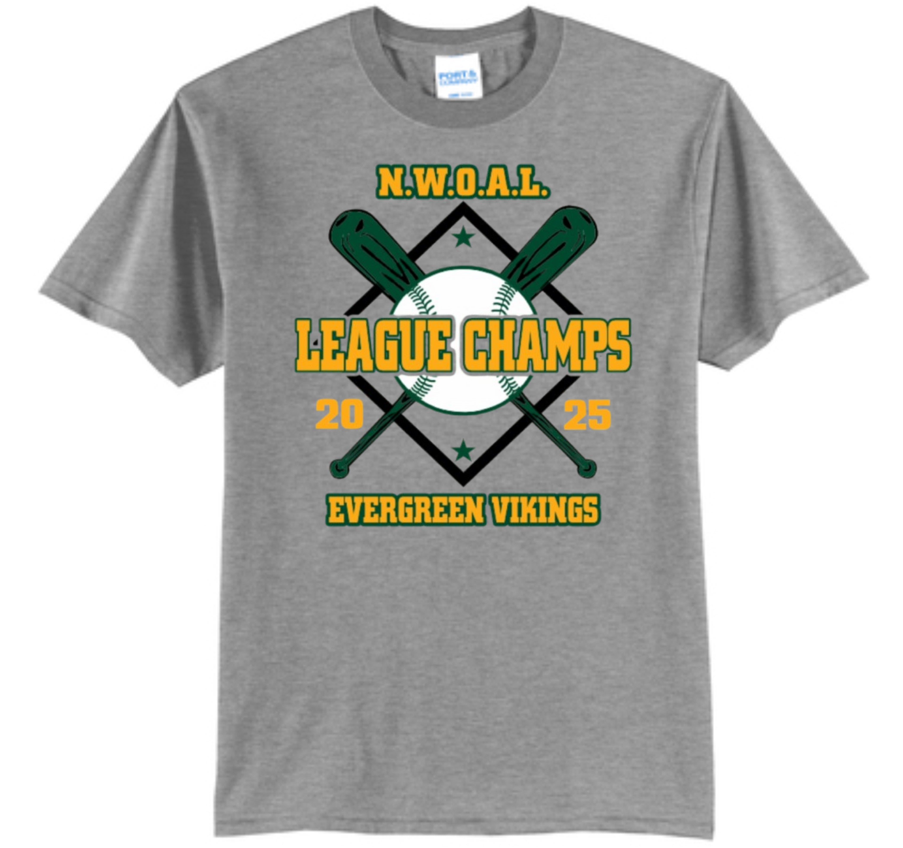 Evergreen Baseball NWOAL League Champs Gear -  ADULT -