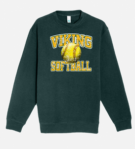 Viking Softball Distressed L7 Crewneck