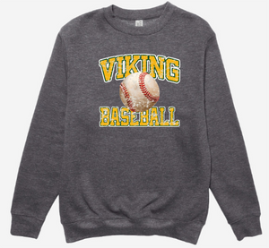 Viking Baseball Distressed L7 Crewneck
