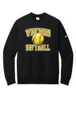 Load image into Gallery viewer, Viking Softball Distressed Nike Club Fleece Crew
