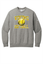 Load image into Gallery viewer, Viking Softball Distressed Nike Club Fleece Crew
