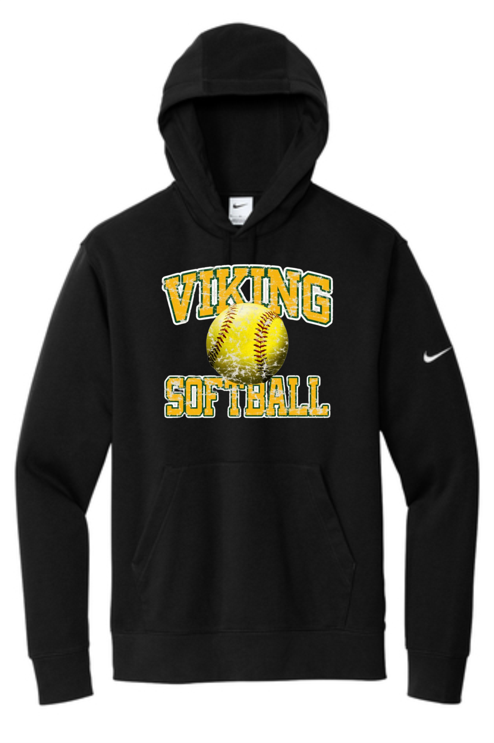 Viking Softball Distressed Nike Club Fleece Hoodie