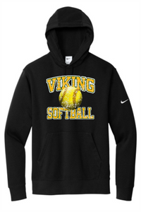Viking Softball Distressed Nike Club Fleece Hoodie