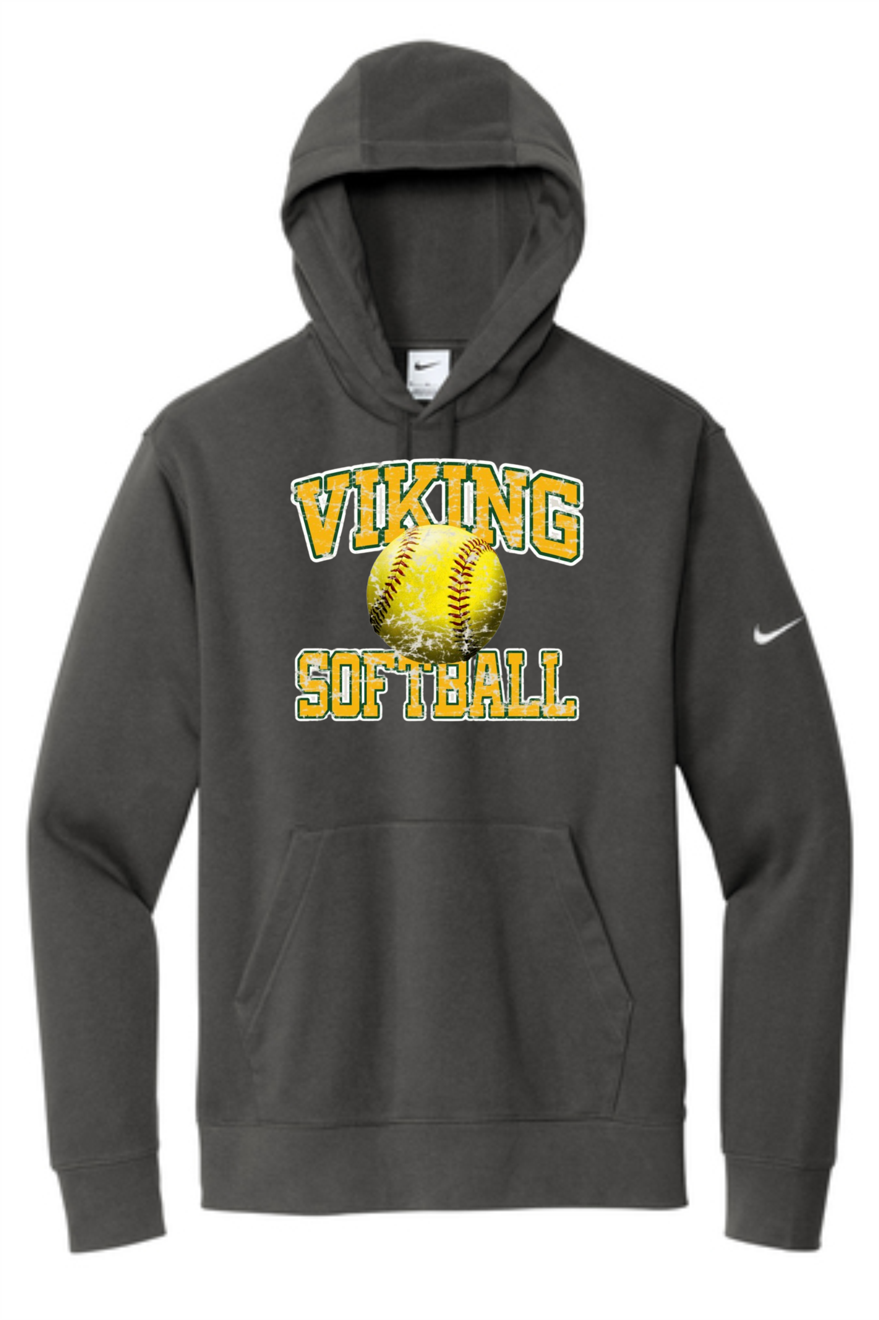 Viking Softball Distressed Nike Club Fleece Hoodie