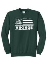 Load image into Gallery viewer, Evergreen Flag Crewneck - Port &amp; Company

