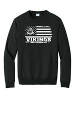 Load image into Gallery viewer, Evergreen Flag Crewneck w/pockets - Port &amp; Company
