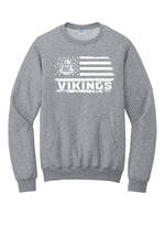 Load image into Gallery viewer, Evergreen Flag Crewneck w/pockets - Port &amp; Company
