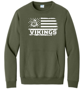 Evergreen Flag Crewneck w/pockets - Port & Company